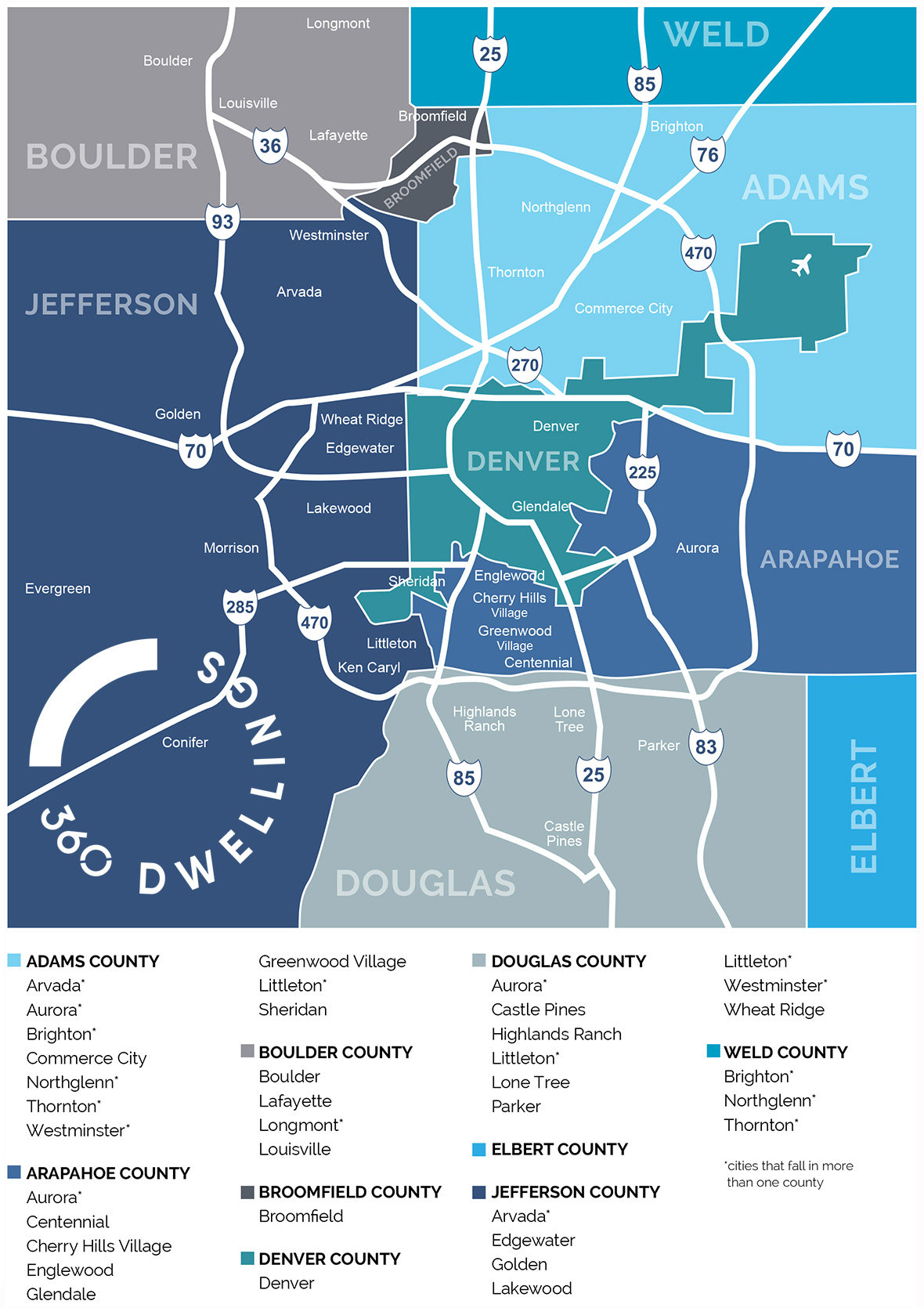 Denver Cities Counties Real Estate Search Map